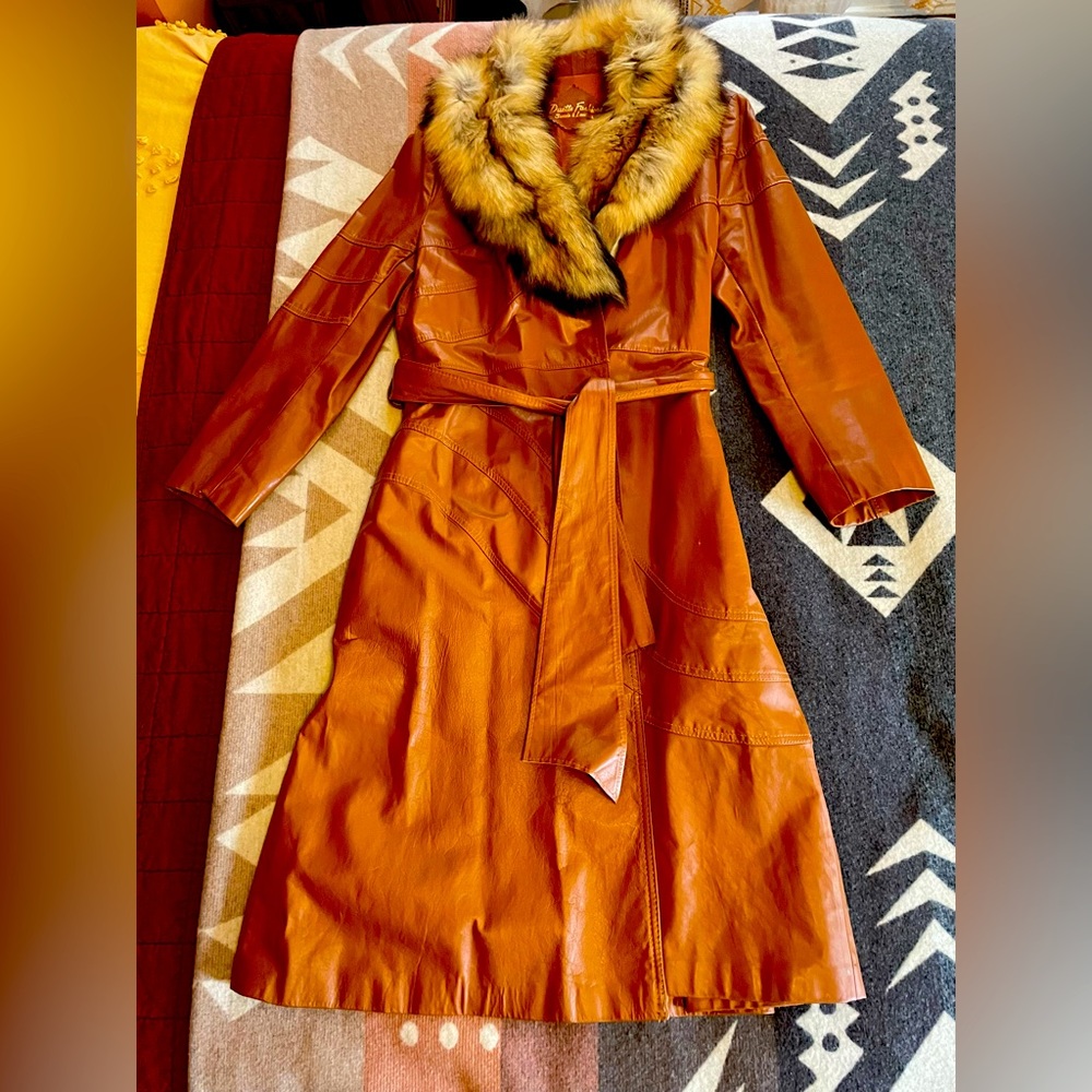 Vintage Leather Fox fur jacket